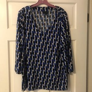 Worthinton Geometric Pullover Blouse Sz 2x